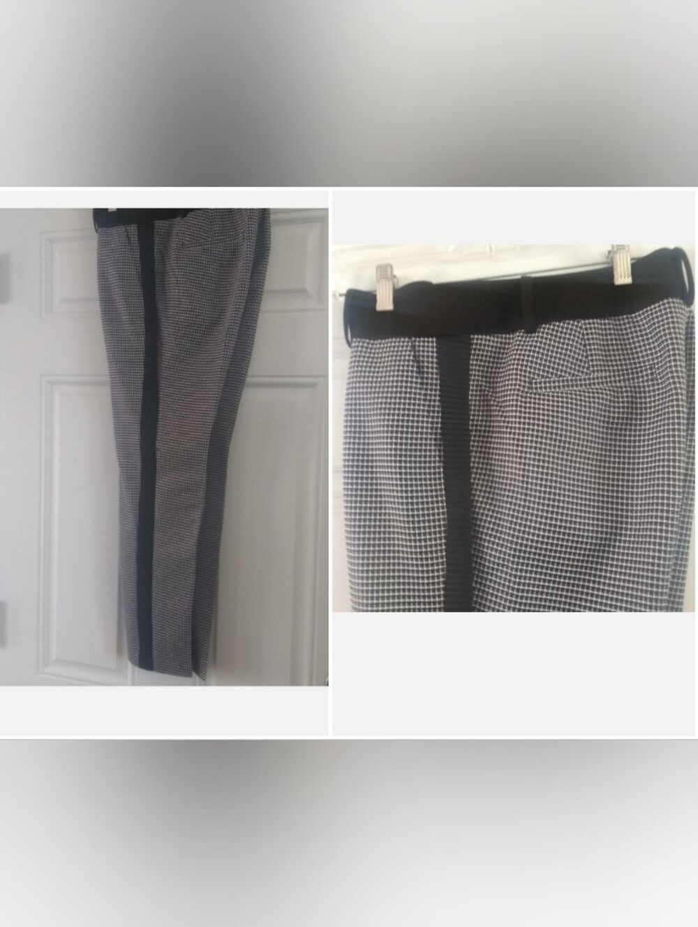 Ann Taylor Petite Black / White Tapestry Leg Career Pant Sz 8P